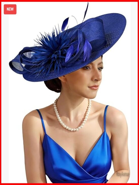 Elegant Women\'s Fascinator Hat with Flower Feathers for Wedding Derby Tea Party main image 7